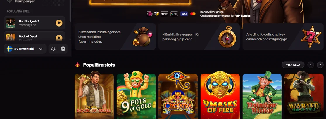 Spela populära slots direkt